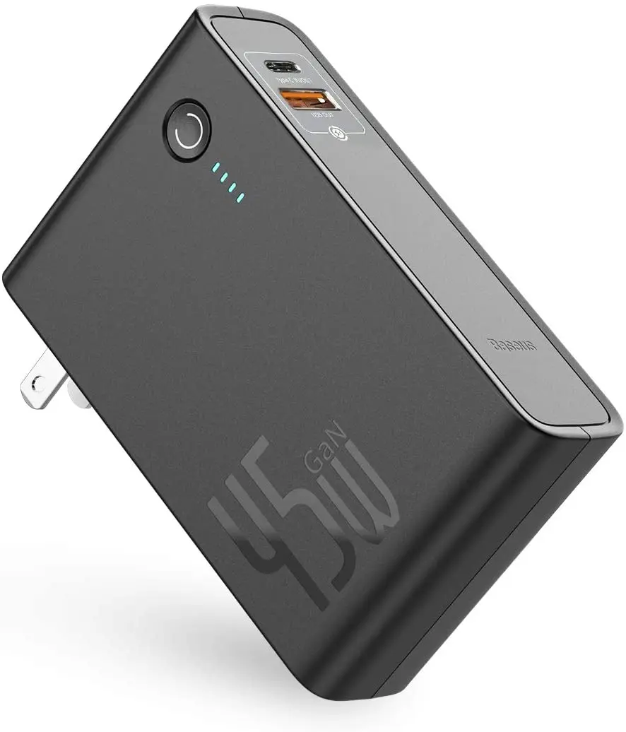 Портативное зарядное устройство 2 в 1 с нитридом Галлия, 45 Вт, быстрая зарядка PD, 10000 мАч, портативное зарядное устройство для ноутбука