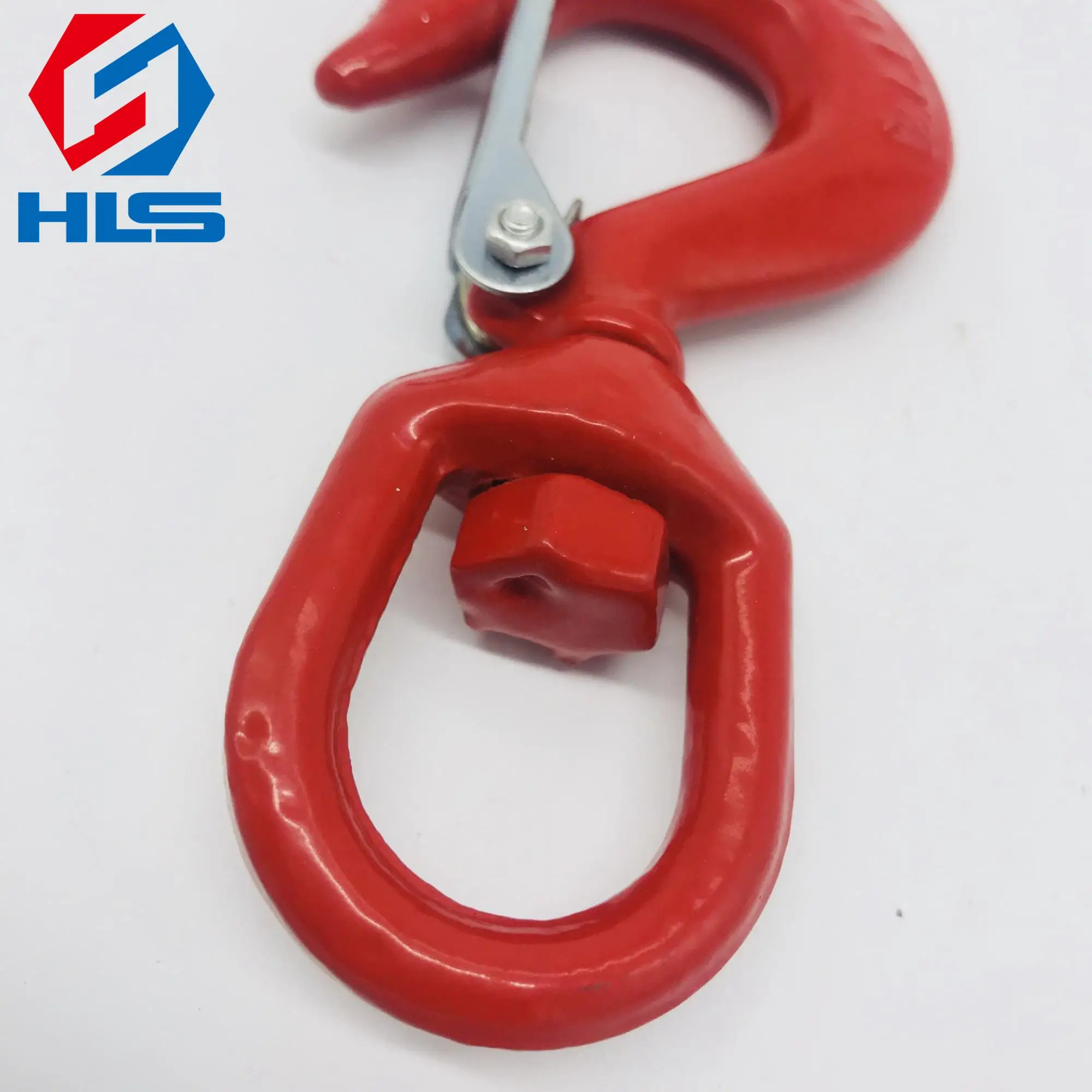 Durable 5 Ton Alloy Steel Lifting Hook with Latch 322 A/C Red Swivel Eye Hoist hook for Industrial Cranes Use