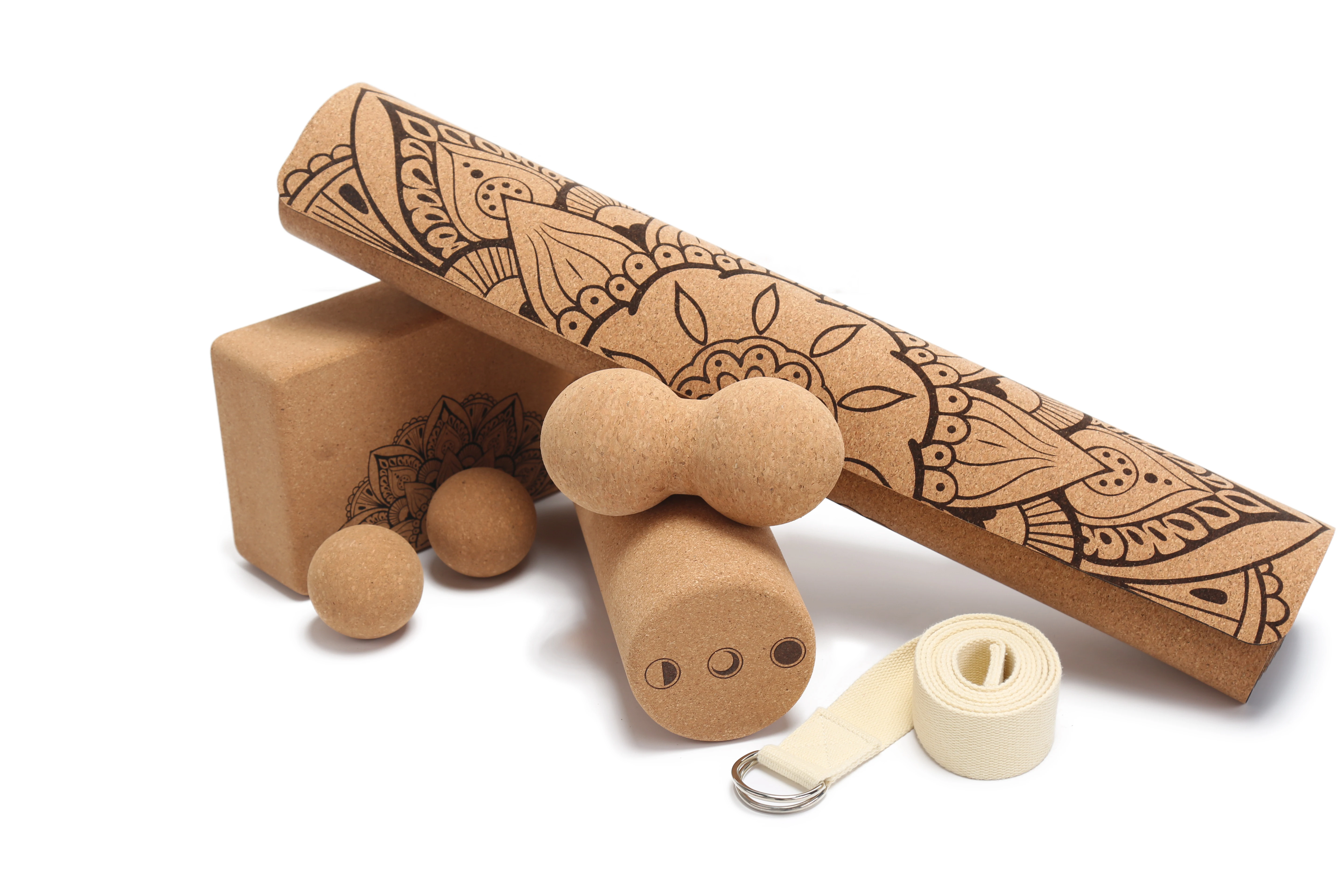 Durable Cork Yoga Mat Environmentally Friendly Recyclable Custom Logo Printed Non-slip