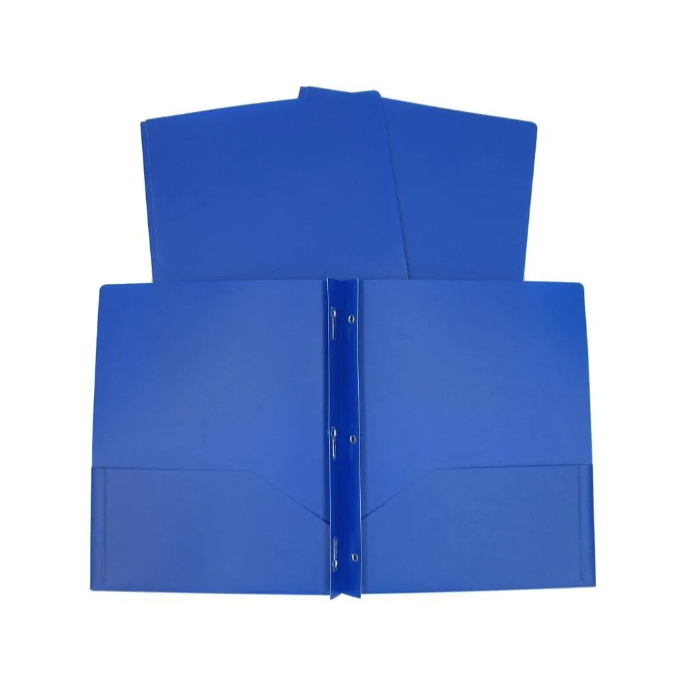 Hot Sale Best Price Plastic File Folders with Pockets Heavy Duty 3 Hole Two Pocket Folder with Pockets 3 Prong Folders