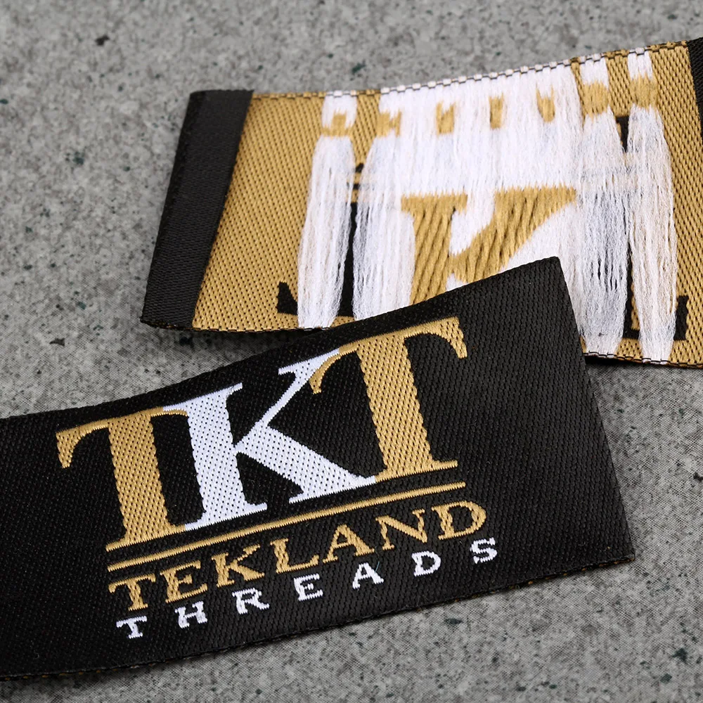 Woven Garment Tag Main Label for Clothing High Quality Customized Cloth 100pieces Free Sample Sustainable End Fold