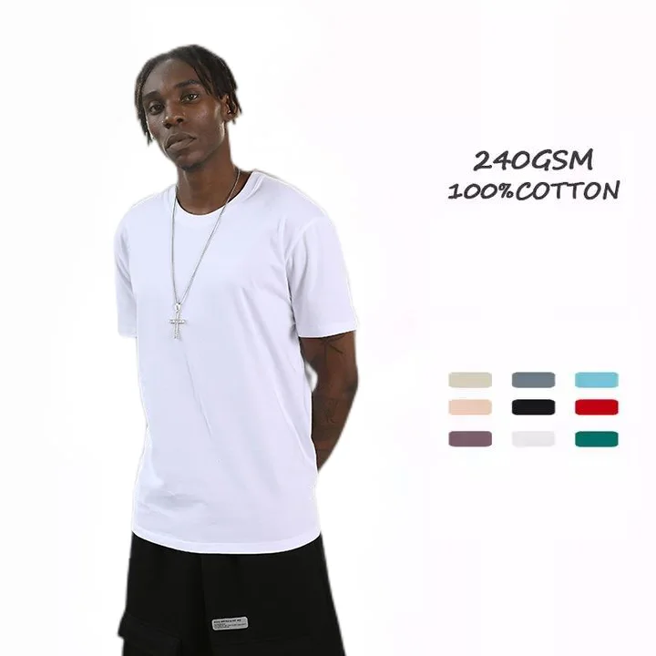 240 Gsm 100% Cotton Oversize Manufacture Custom Screen Printed Embossed Puff Print Heavyweight t-shirt Heavy Cotton T Shirt