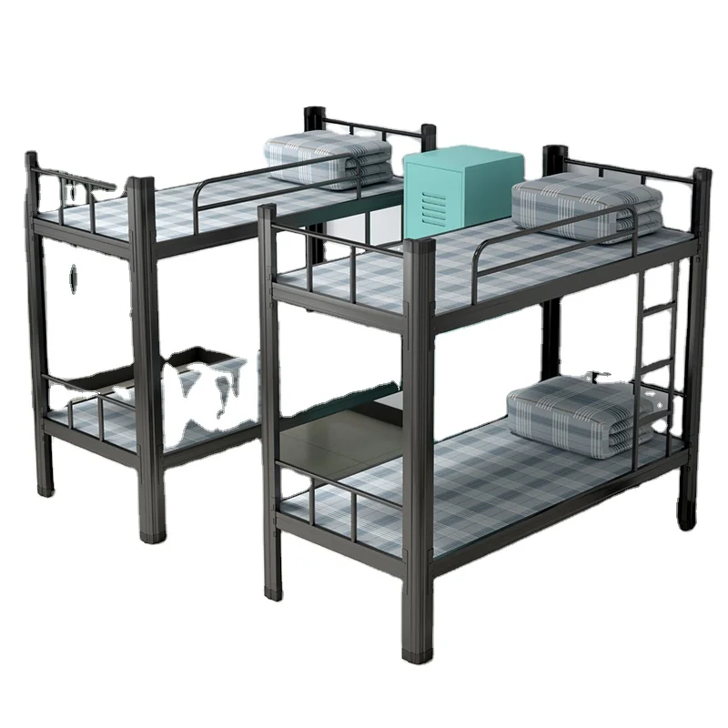 T B 001Factory price School Domitery Latest Metal Double Layer Bed Designs High Duty Steel Metal Bunk Student Bed