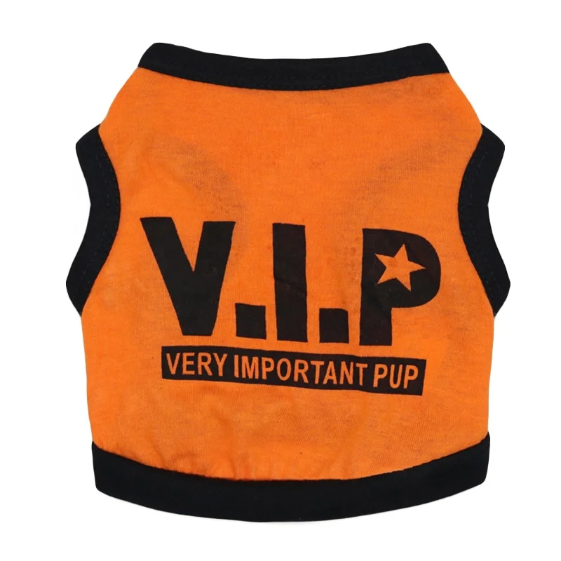 Cool VIP Custom Summer Pet Accessory Very Important Pup Funny Printed Cotton Dog Clothes Sustainable Small Dog Apparel