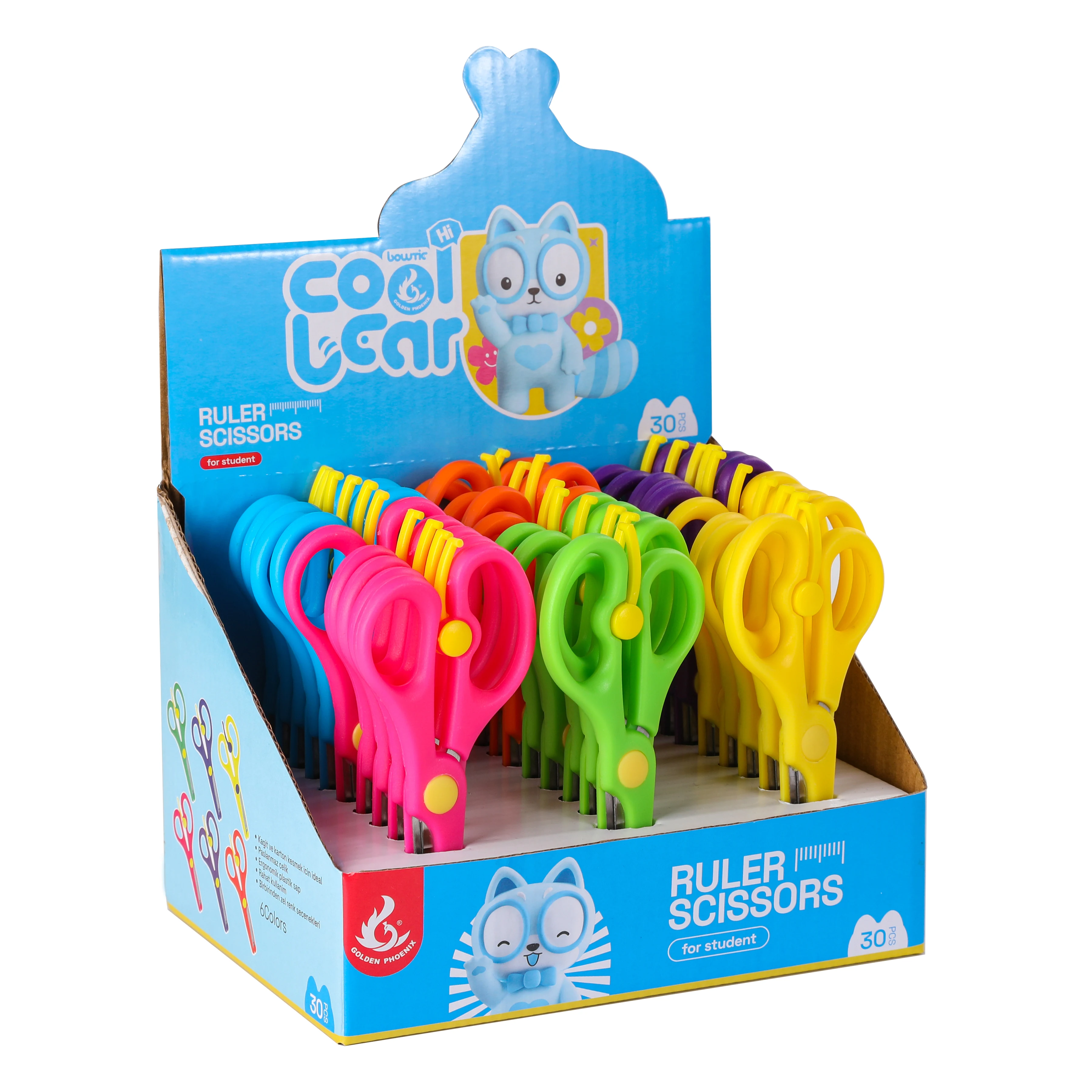 Новейшие 5-дюймовые разноцветные коробки для демонстрации, пластиковая крышка, детские ножницы для детей, ножницы для бумаги для студентов