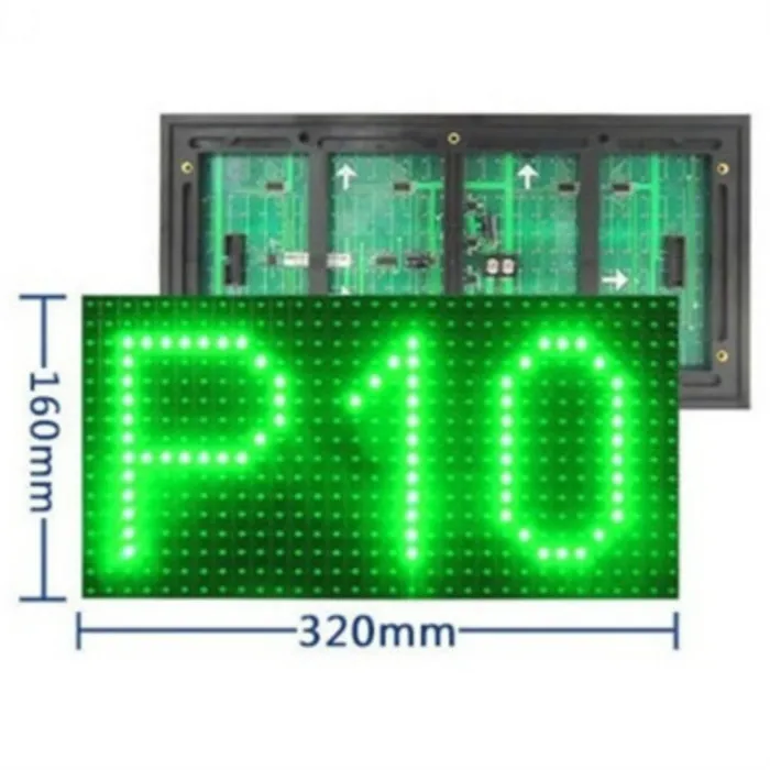 Free sample P10 green color Outdoor Led Display Single Color led panel for Welcome Display