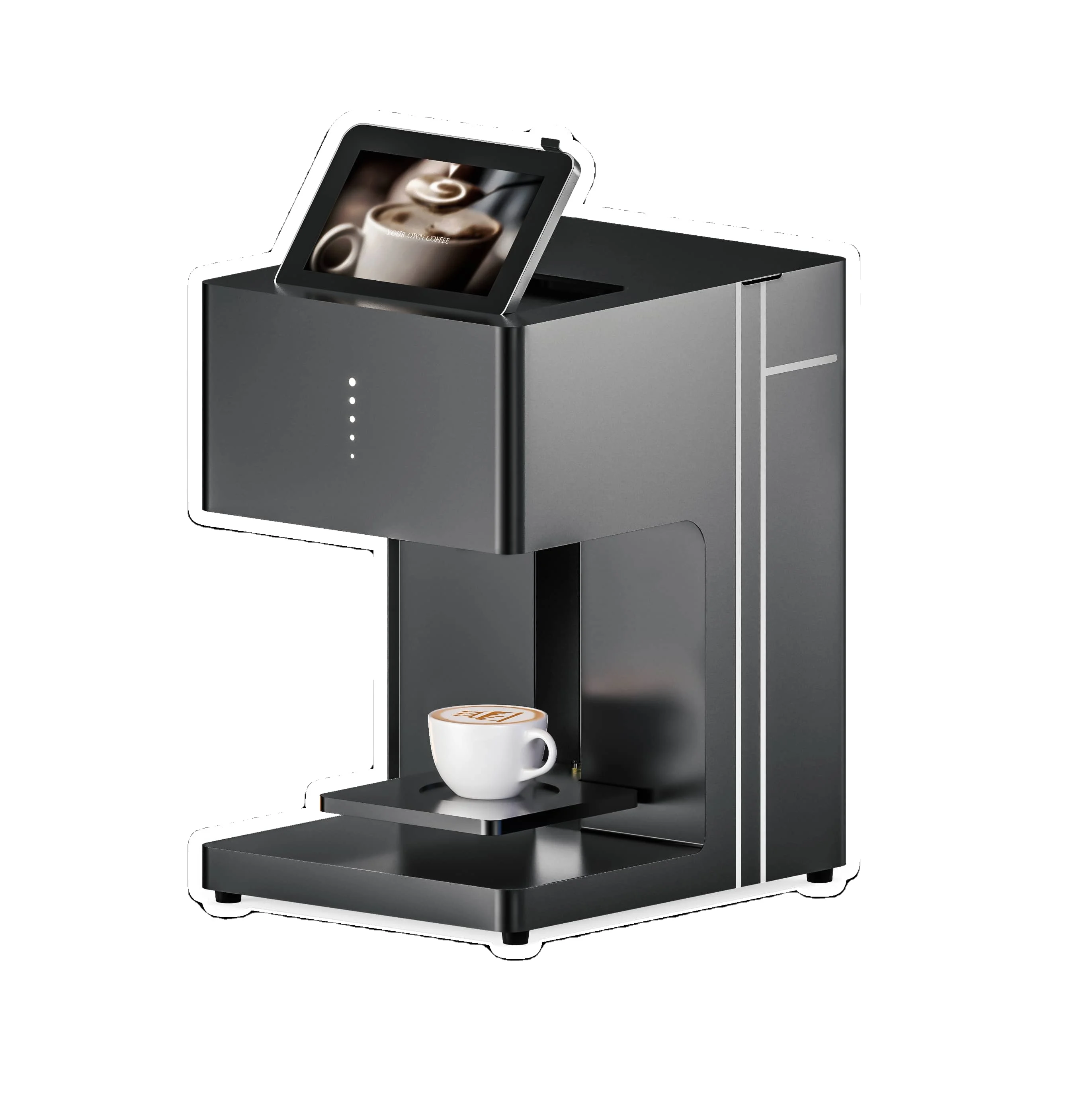 Wifi coffee printer equipped with tablet fashion appearance and small size is the best choice for consumers
