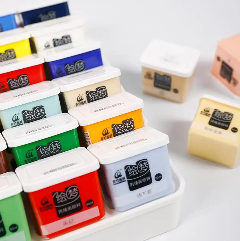 Hot sale acrylic paint 75 ml 80 ml  100 ml acrylic paint set for fabric painting