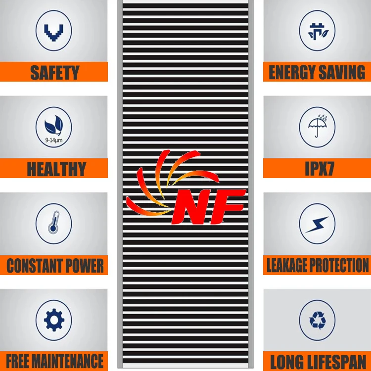 High Glass Graphene PTC Heating Film Korea Energy Saving Anti-overheat Black Infrared Electric Warm Floor Film