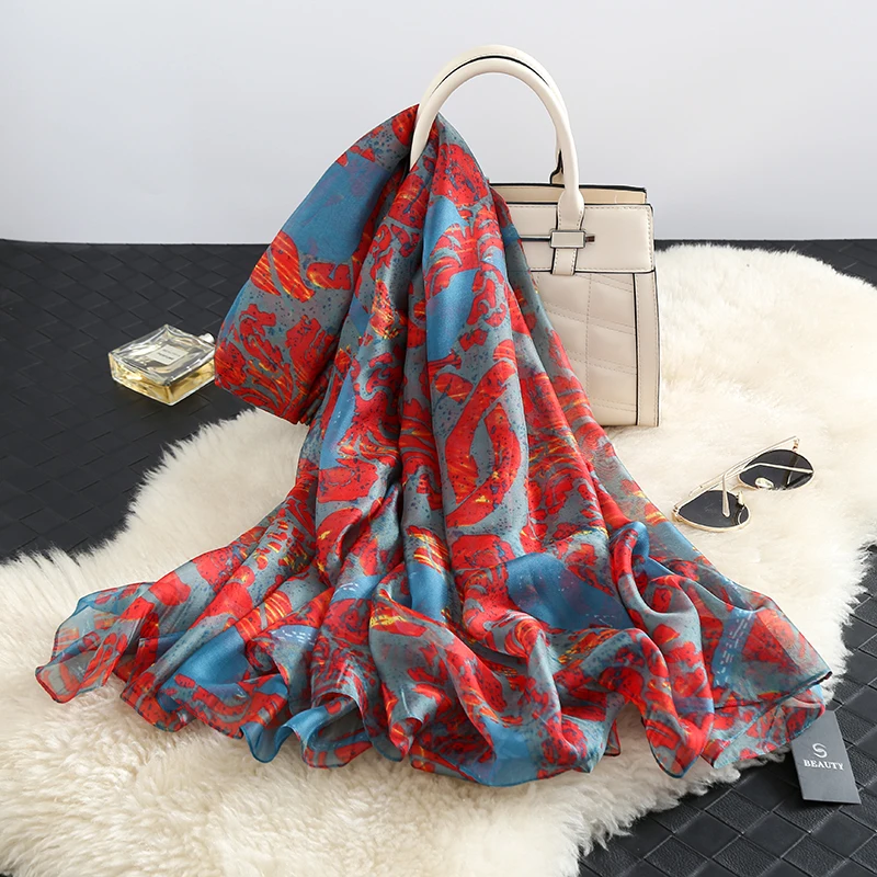 Wholesale 2022 hot sale chiffon scarf for fashion printed shawl hijab long silk scarf women