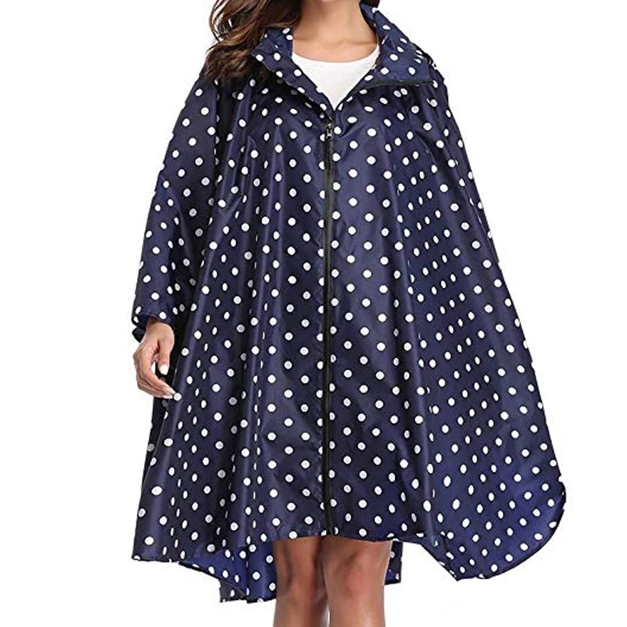 Cloak Rain Poncho Lightweight Waterproof Rain Jacket Packable Outdoor Hooded Long Raincoat