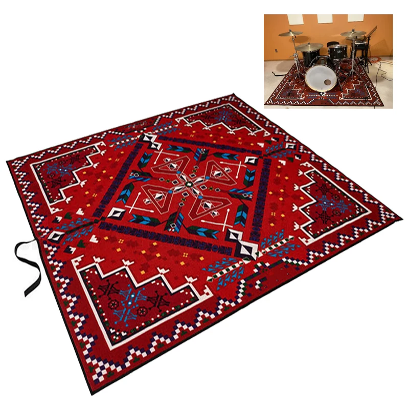 2024 New Design Durable Kit Rug Carpet Non Slip Bottom Logo music drum set drum carpet