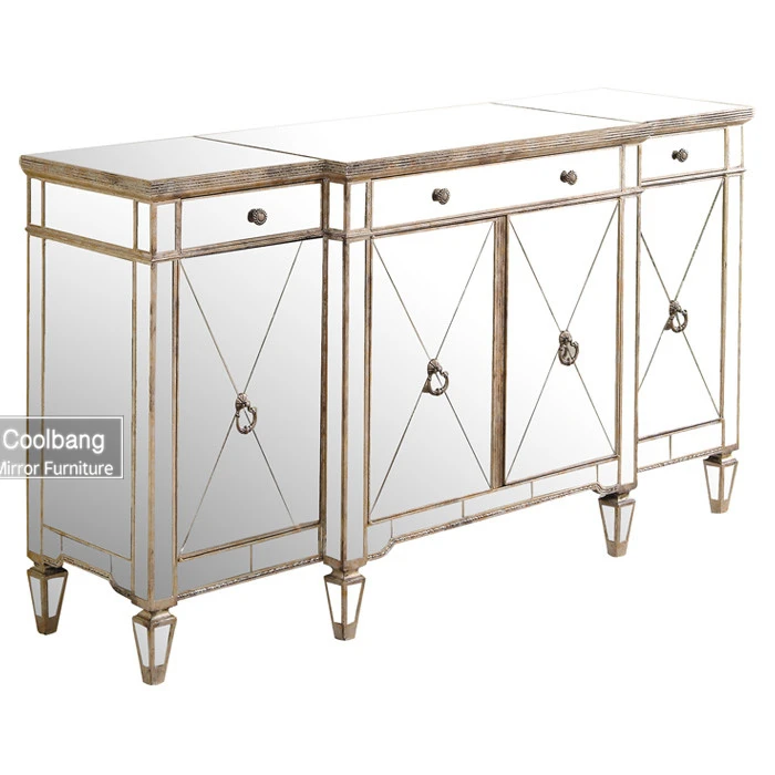 Coolbang CBM032 antique mirrored buffet table with drawers