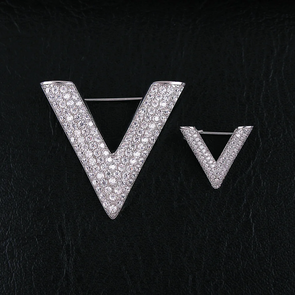 Crystal Pearl Initial Brooch Gold Plated Enamel Colorful Letter Alphabet Breastpin Pin Jewelry for GIFTS