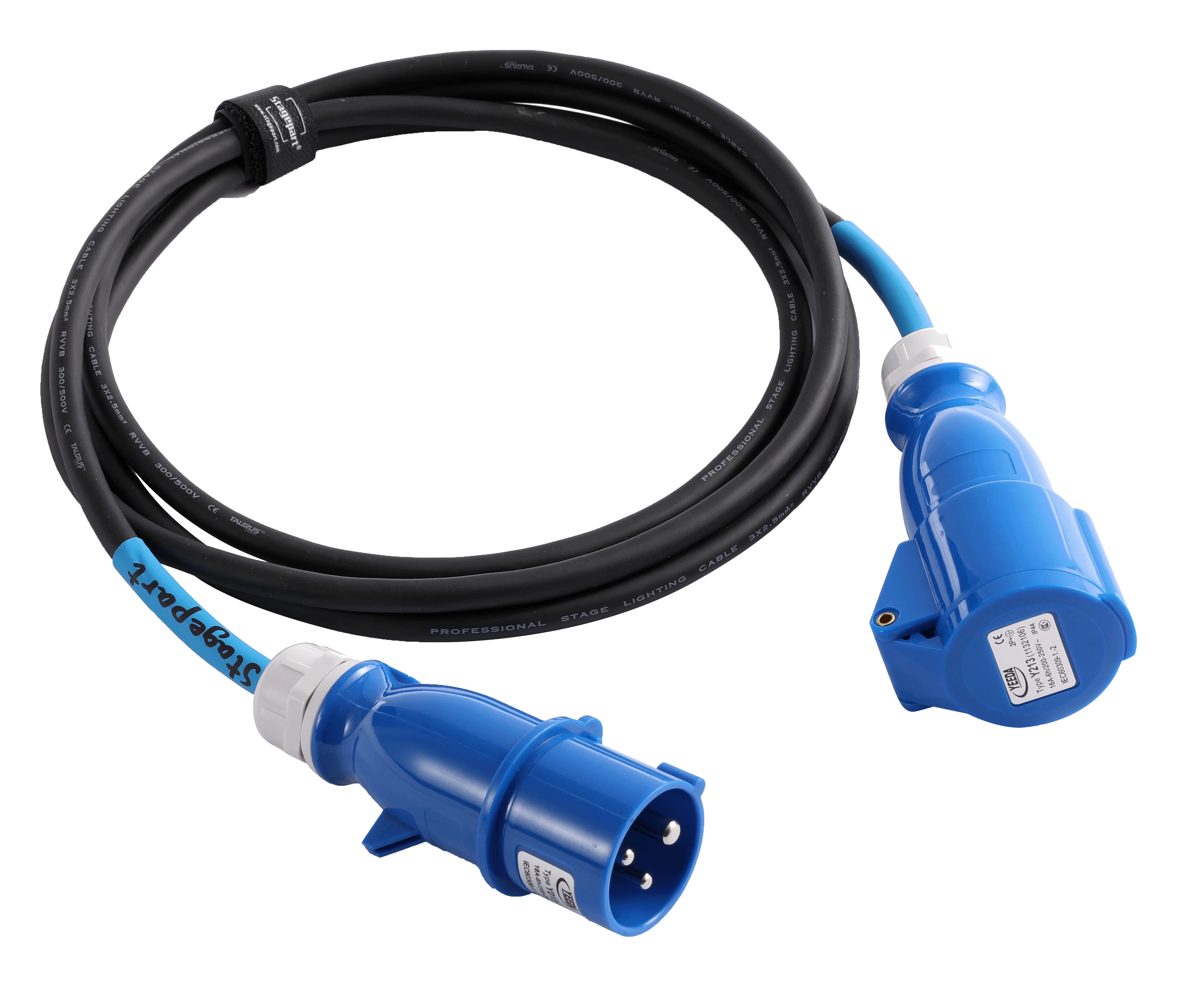 Male and female CEE 125A 415V 3 phase cables manufactured Power Cable Electrical Wire Cable