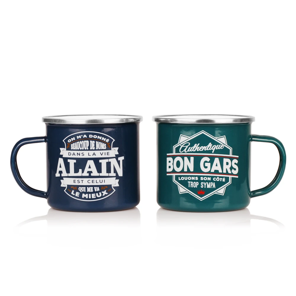 Посуда для напитков Горячая продажа пустые эмалированные кружки Сублимация 15 унций Белый