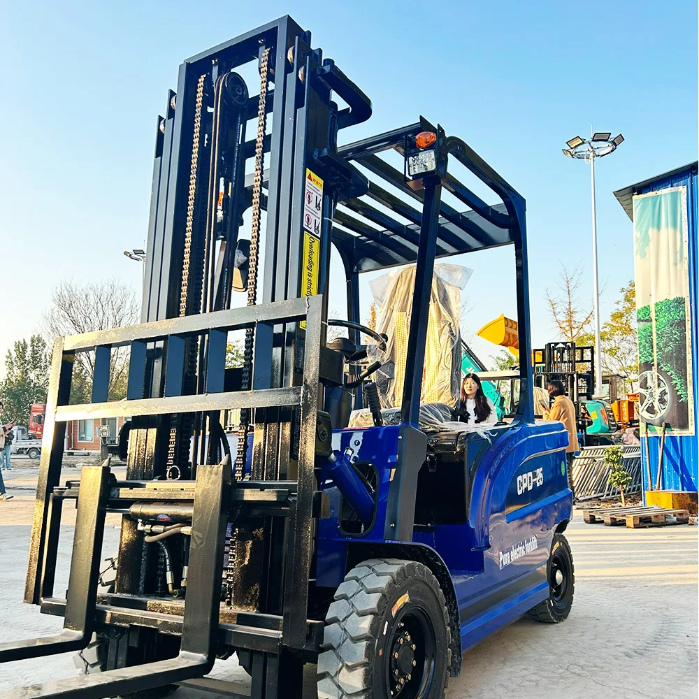 Factory 1.5 Ton Forklift With Triplex Full Free Mast 1.5 Ton 6m New Battery Electric Forklift