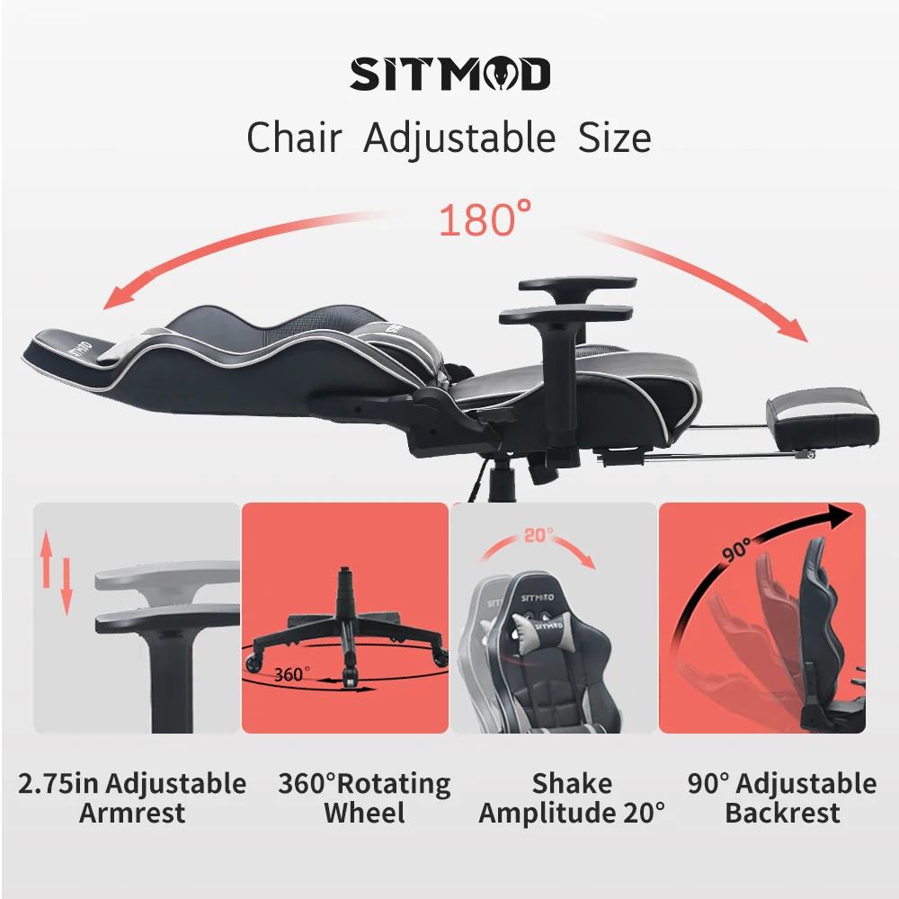 Hign Quality OEM/ODM Ergonomic PC Gaming Swivel Silla Gamer Computer Office Furniture Racing Video Game Rocker Gaming Chair