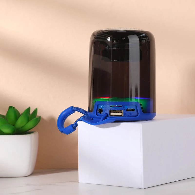 2022 New T&G TG314 Mini Wireless Blue tooth Speaker Outdoor Portable LED Light Plug-in U Disk Subwoofer AUX TF Card FM Radio TWS