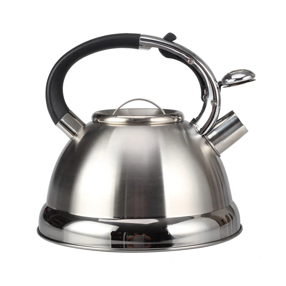 Anti-slip Handle Whistling Kettle for Tea or Coffee 3L Food Grade Stainless Steel Whistling Kettle with Lid