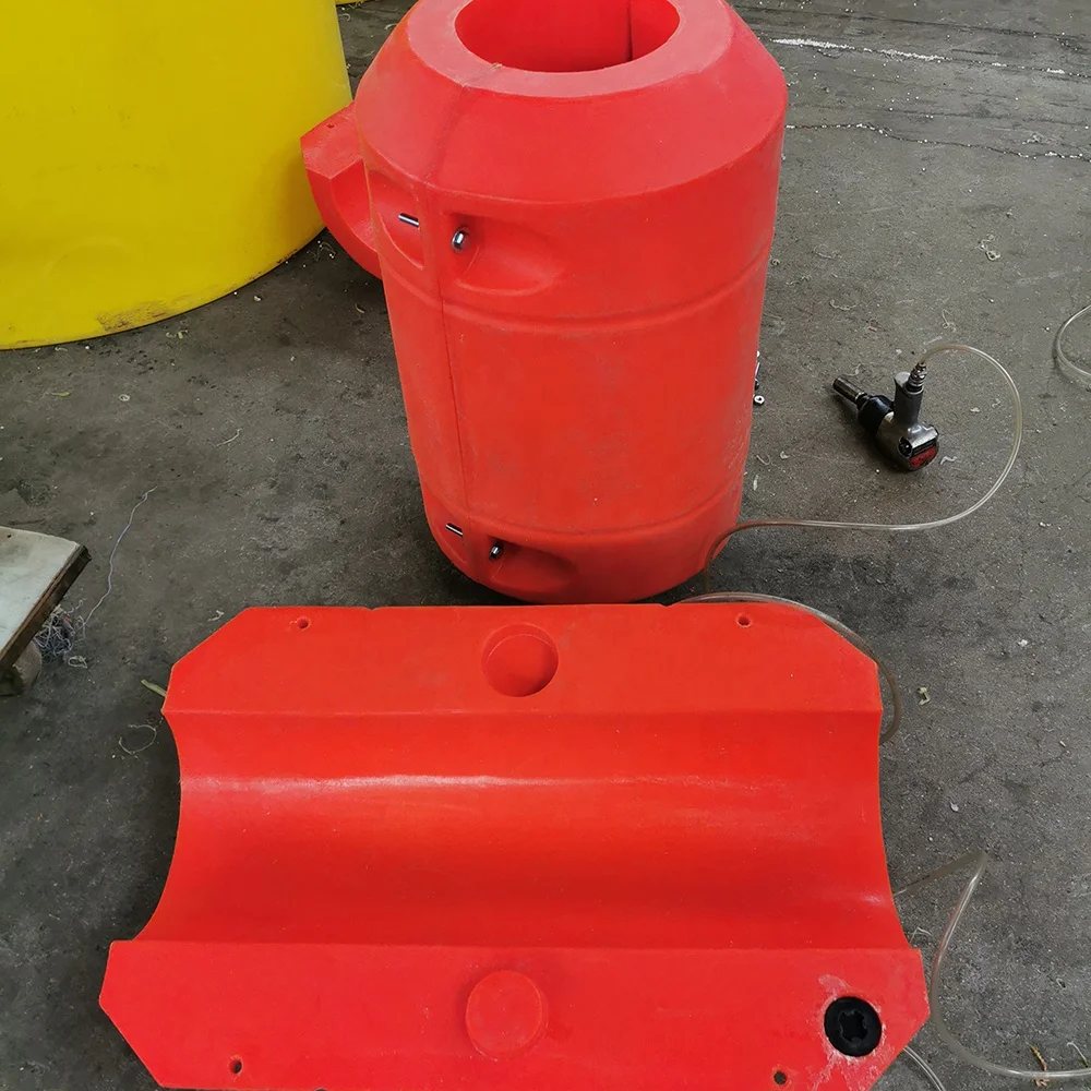 Marine Rotational Molding Plastic Dredging Floats Foam Filled Hose Float Buoy LLDPE Floating Dredging Pipe Float