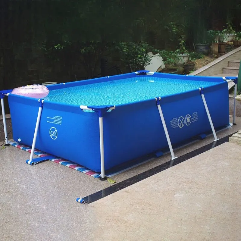 Factory Price Easy Set Rectangular Metal Frame Pool Above Ground Swimming Pool Family Pool