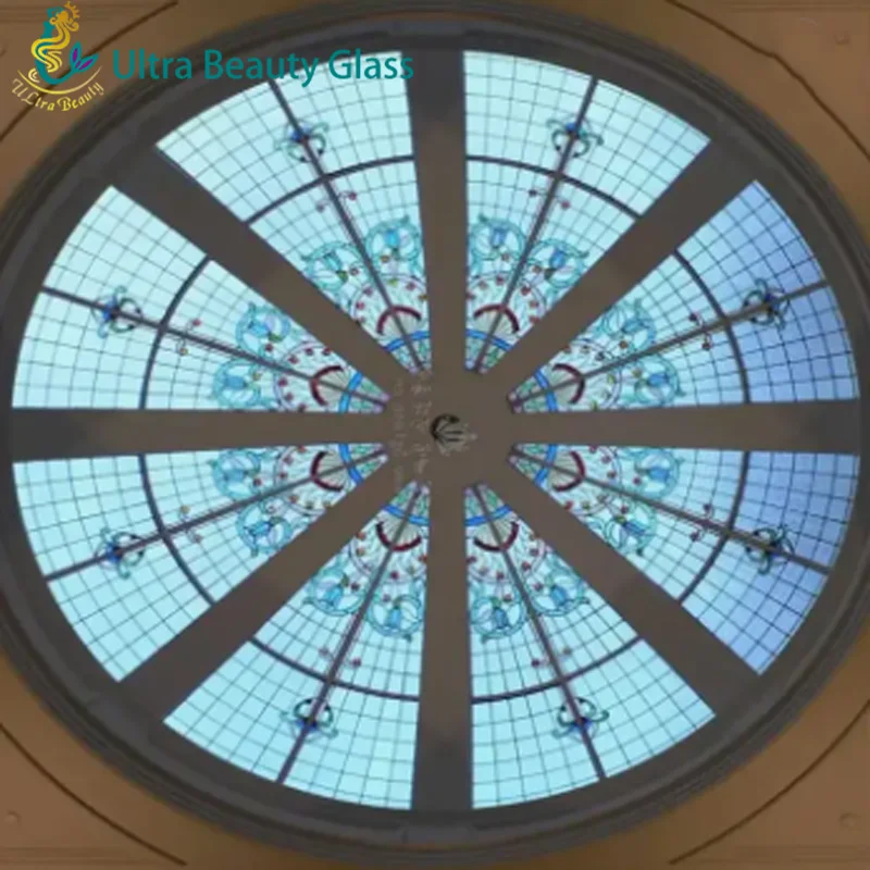 High Quality Customized Design Stained Glass Ceiling Dome Glass for Roof Decoration