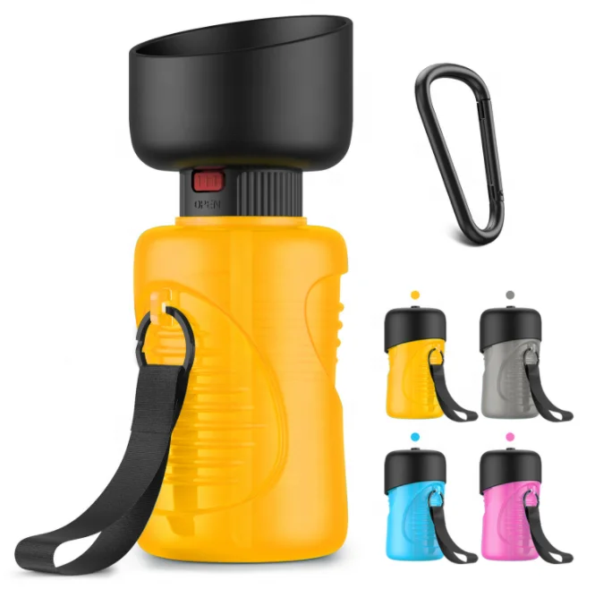 Eco-friendly Silicone Material Travel Squeez Multifunction Outdoor Portable Pet Dog Water Bottle With Carabiner