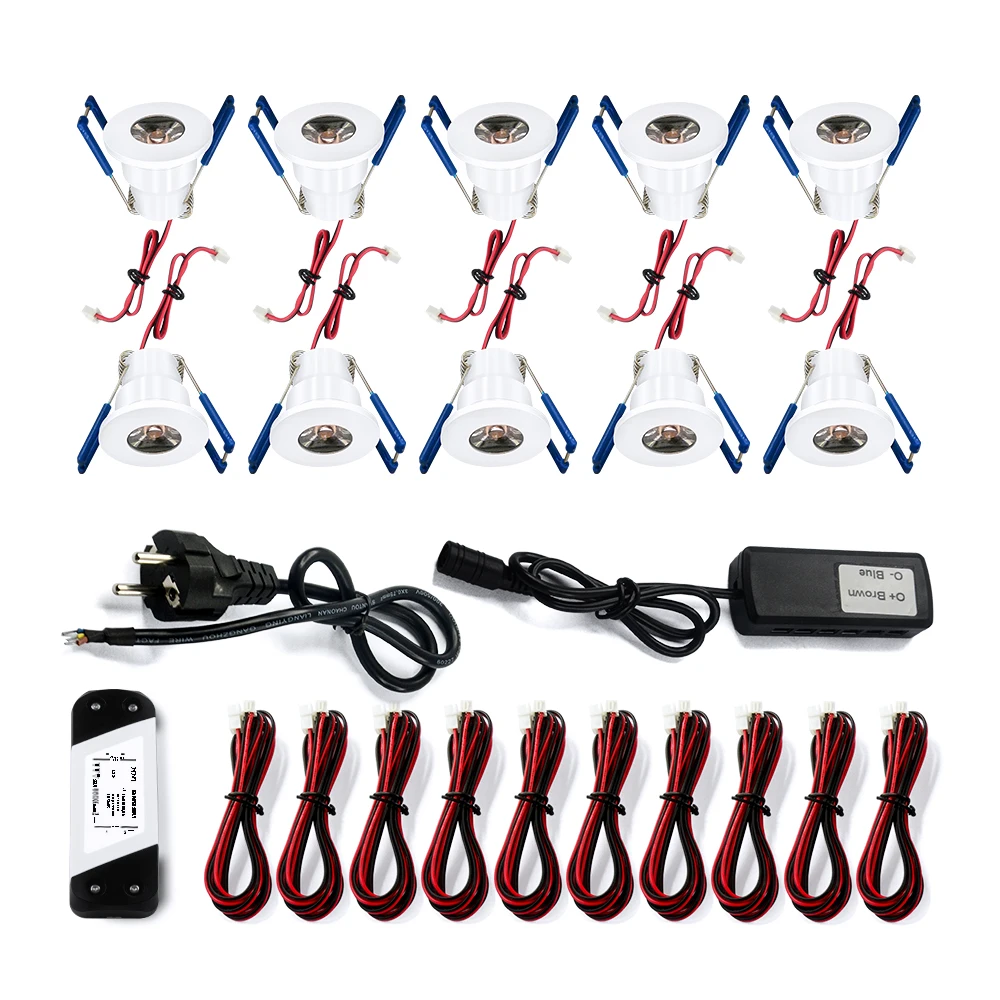 10pcs IP65 triac dimming driver 3watt ceilling lamp cut out 27mm recessed downlight kits