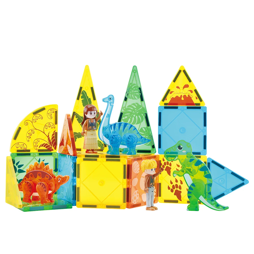 Dinosaur Printing Magnetic Tiles of Animals Magnetic Tiles For Age 3+ Preschool Kids Play With Magnet Toys Magnet Tiles