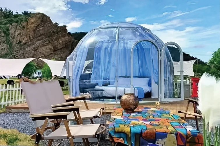 Online celebrity famous stay hotel outdoor tent canopy bubble star room