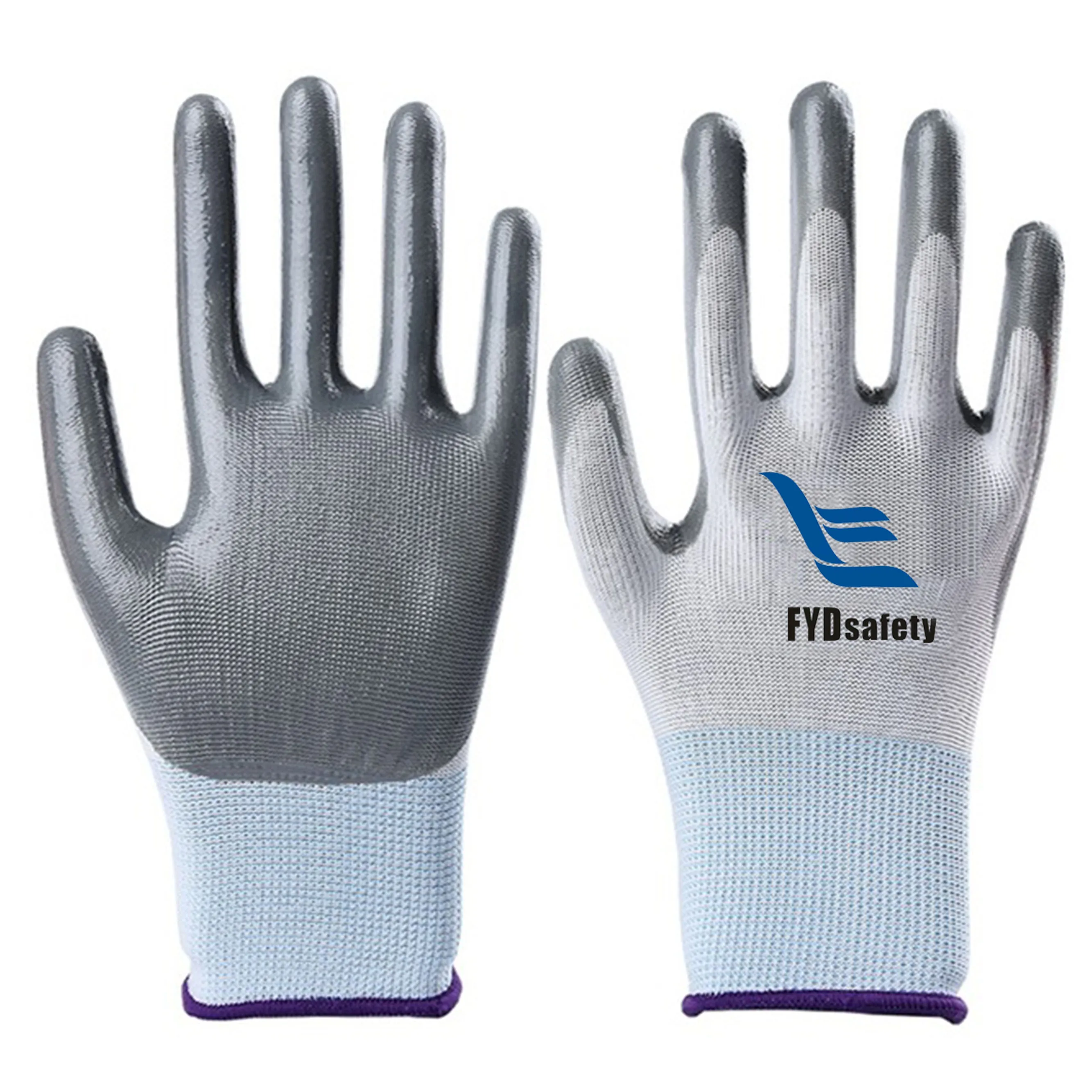 Hot Selling One Stop Shopping China Supplier Nitrile Coated Safety Work Anti Gloves