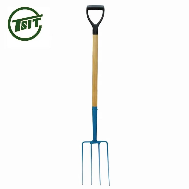 
F107 wooden handle steel garden farming pitch fork 