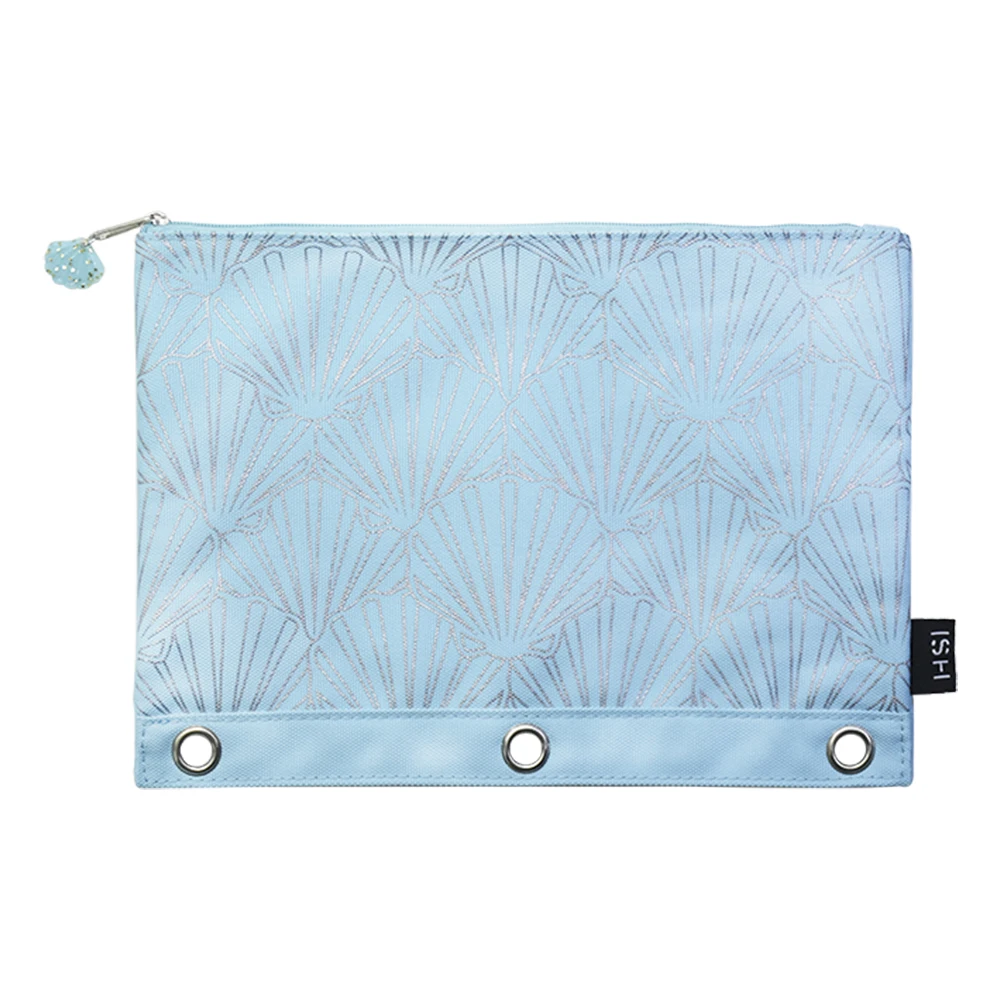 New FANTASY SEA Series Three-hole Pencil Pouch Shell Printing Zipper Pencil Case Kids Stationary Bag for Student