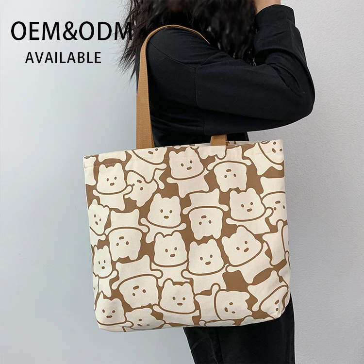 Wholesale durable high quality,grocery organic reusable korean canvas bag small cotton bag cute tote bag/