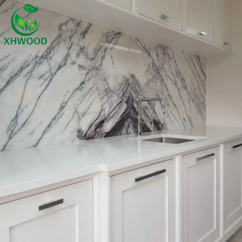 PVC Marmol Con UV Brillo Panel Marmol Pared Waterproof UV PVC Marble Sheet For Wall Decoration Bathroom Kitchen
