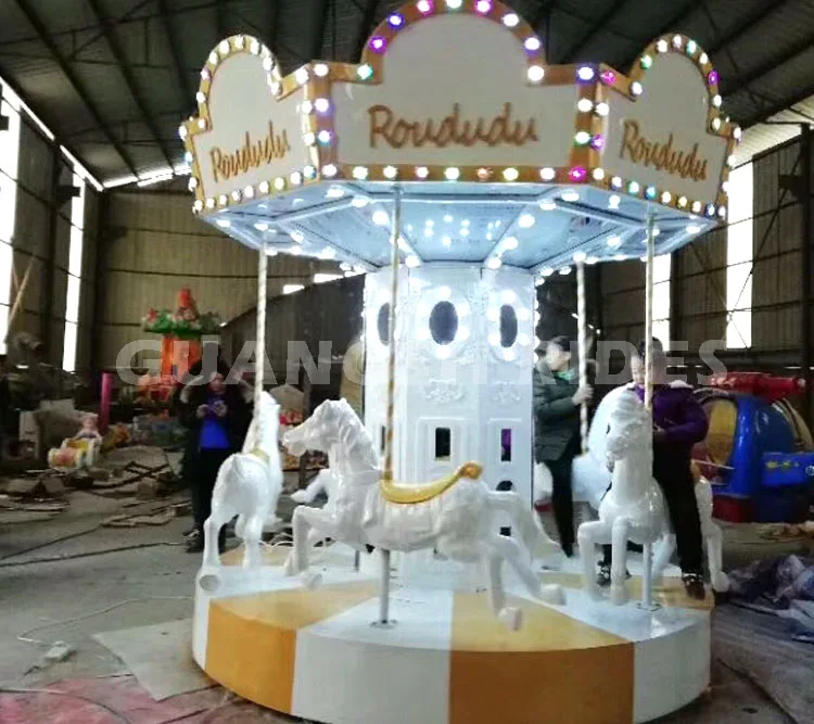 Chinese park amusement rides 3 player carousel toy for kids