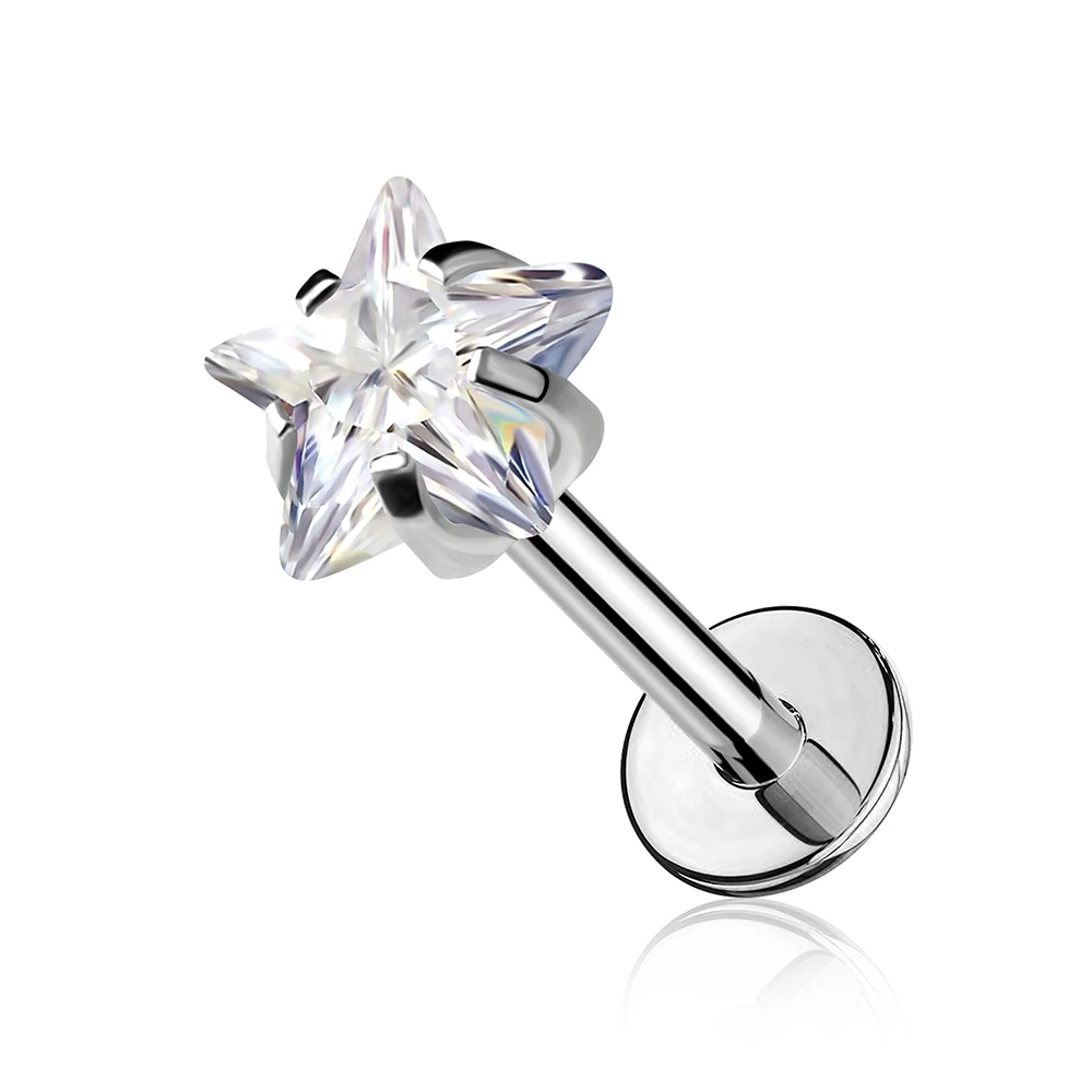toposh 16G Lip Piercing 316L Surgical Steel  Lip Stud Labret Piercing body jewelry
