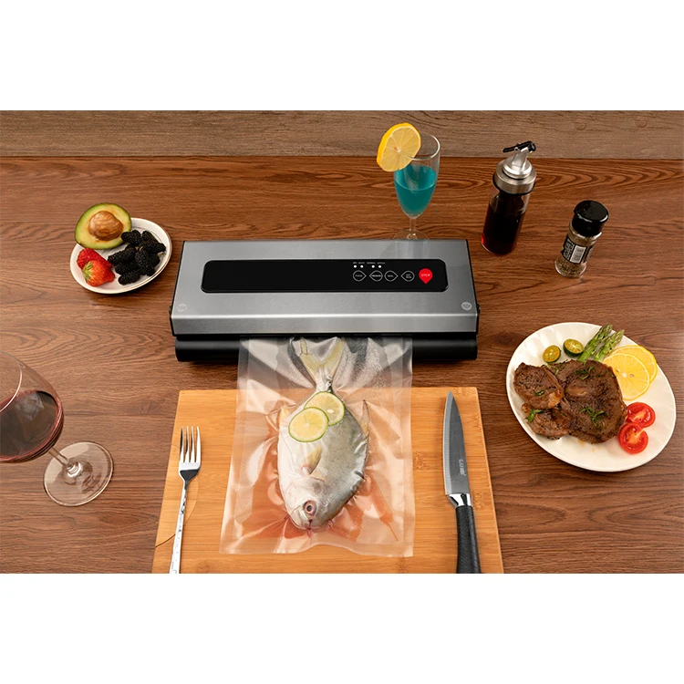 VS6601S Ideal Sous Vide and Airtight Stainless Steel Food Storage Compact Vacuum Sealer Machine with Big Roll Storage Space