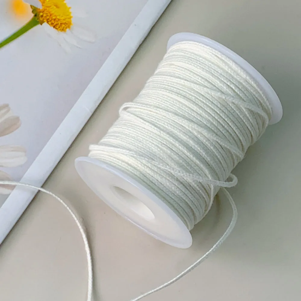 1 Roll 61m 24 Threads Woven Cotton Candle Wick For Candle Making tools Natural Low Smoke DIY Accessory Wholesale Candle Wick
