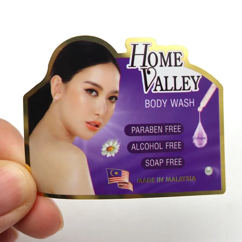 Custom Printed Private Logo Stickers Label Hair Oil Bottle Packaging And Labeling