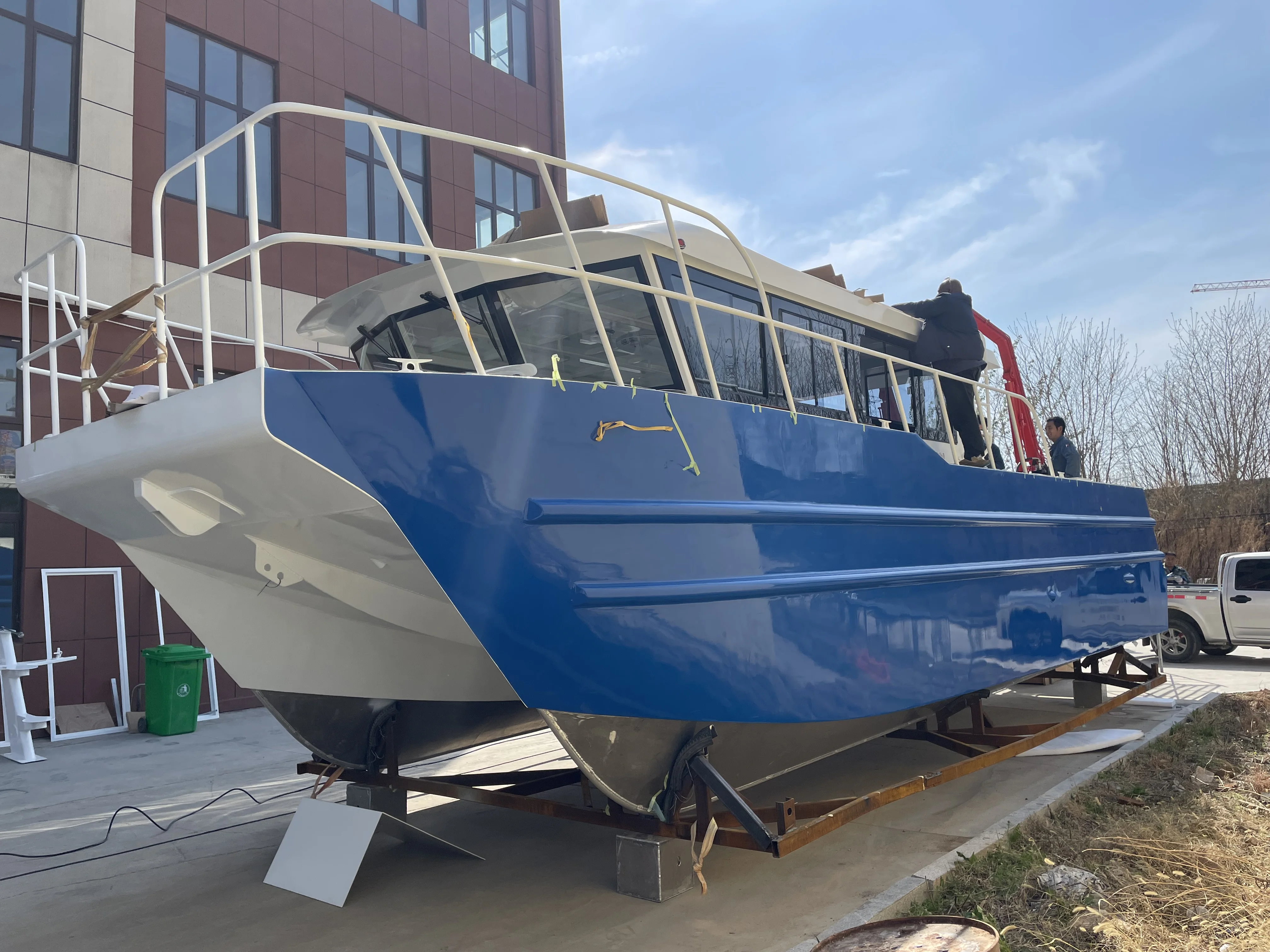 11.6m x 3.9m Deep sea Aluminum survey Boat commercial fishing Boat Catamaran for sale