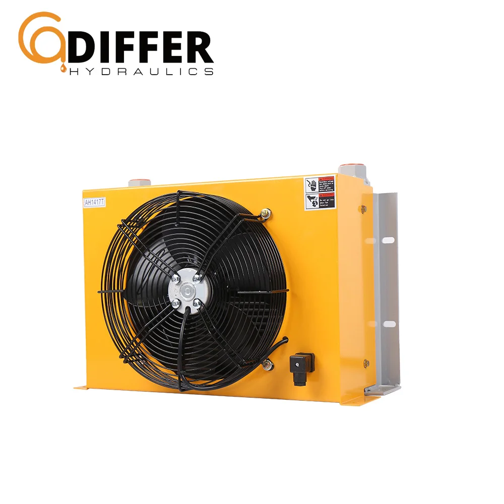 wholesale AH1417T aluminum Air-Cooled hydraulic Air oil cooler fan hydraulic oil radiator Heat Exchanger