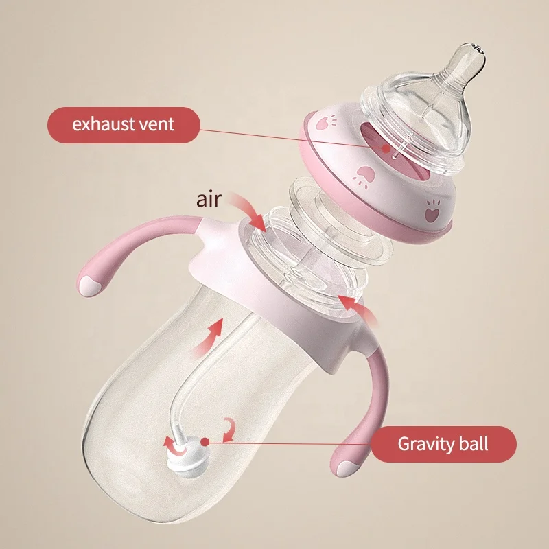9oz (approx. 270ml) BPA-free, easy-to-clean, wide-neck, fast-flow PP baby feeding bottle