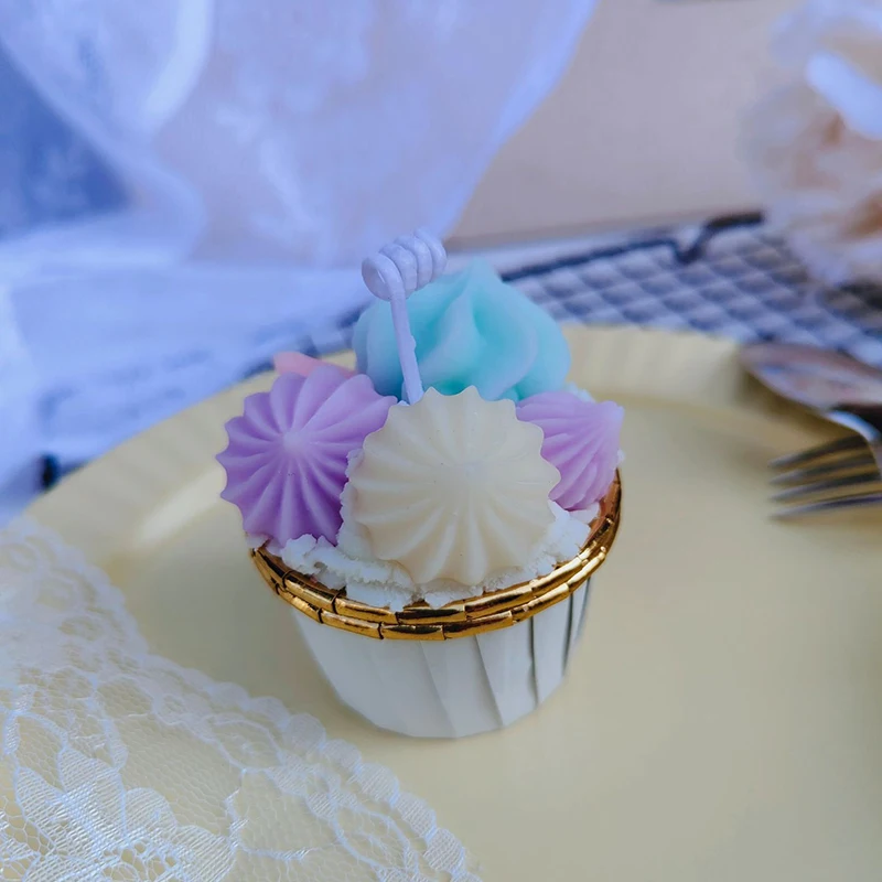 new arrival creative cream cupcake cookies diy scented soy wax candles scent oil fragrance food candle