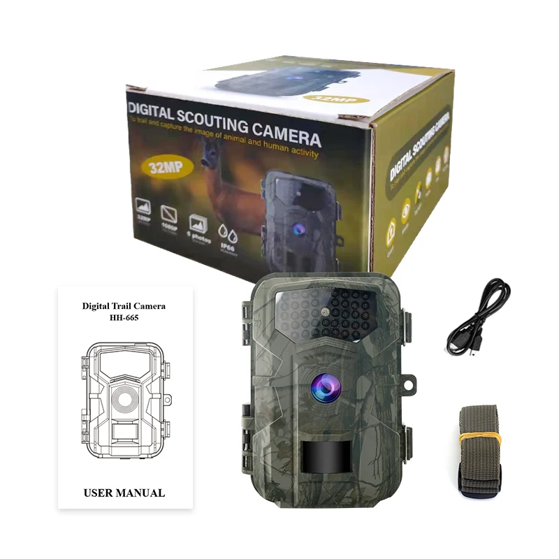 Outdoor Hunting Cameras 32Mp Hidden Waterproof 1080P Infrared Light Night Vision Trail Wildlife Camera Hunt Accessories