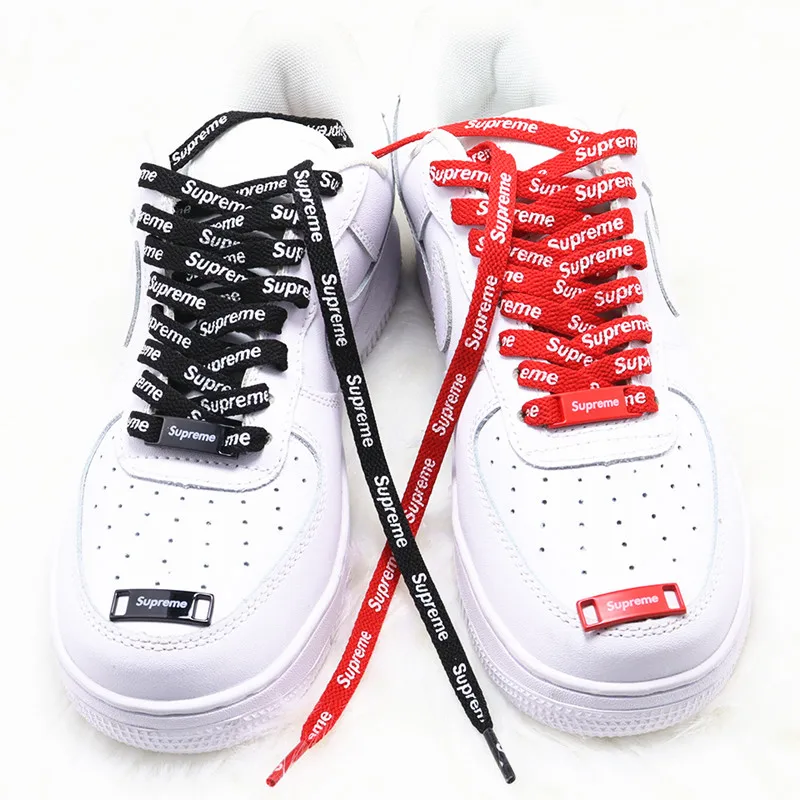 Yrunfeety Custom Text Printed Shoe Laces Both Sides Flat Print Shoe Laces for Print Supre Shoelaces Sneaker Shoes Drop Shipping