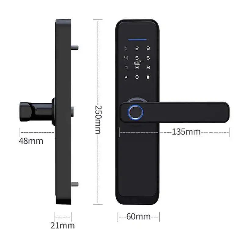 Goking wifi tuya app smart home fingerprint handle lock keyless entry front door hotel system digital security smart door lock