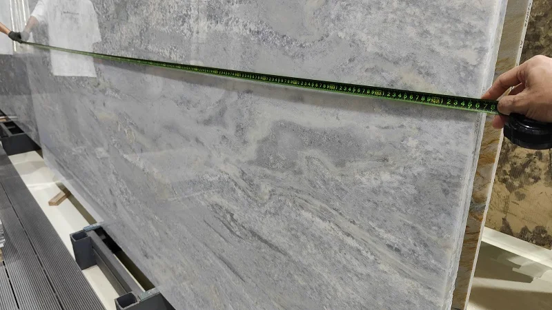Luxury Honed Blue Crystal Marble Slab Wall Tiles For Home Interior Design