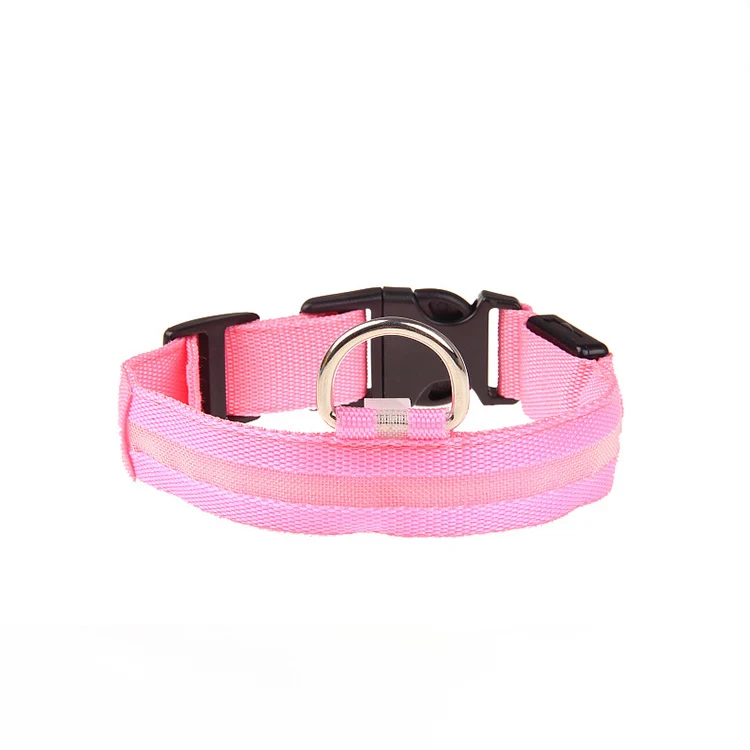 Pet Supplies Manufacturer multi-colors paw print adjustable nylon cat dog collar with LED pet collar